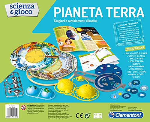 Clementoni - 19159 - Ciencia y Juego - Planeta Tierra - Made in Italy - Play For Future - Juego científico para niños a Partir de 7 años, Italiano