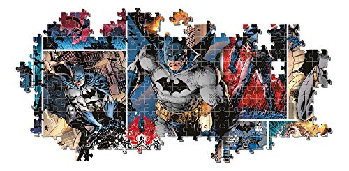Clementoni - Puzzle infantil de 1000 piezas Panorámico Batman, Puzzle Adulto Superhéroes (39574 )
