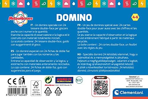 Clementoni - Tiempo Heroes lógica Domino Educativo 4 años-flashcards-Cartas de Juego para niños-Play for Future-Made in Italy, Multicolor, 16346