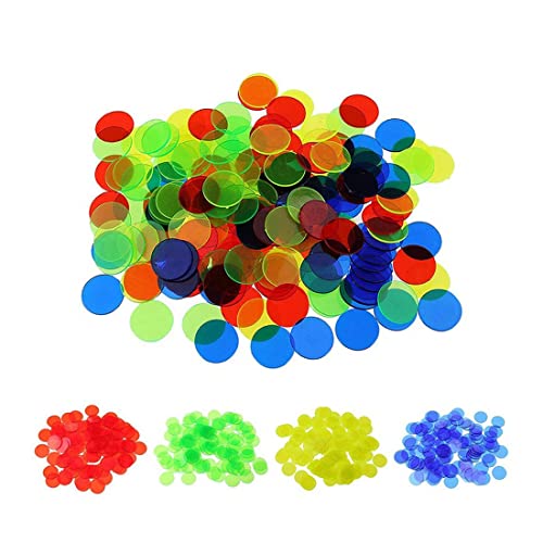 Clyhon 100 Pcs Pedazos de Color Transparente contando fichas de Bingo marcadores de plástico (15mm)