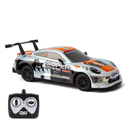 CMJ RC CARS Road Rebel Orange Outlaw: coche de juguete teledirigido a escala 1:24, emocionante diversión para niños y adultos