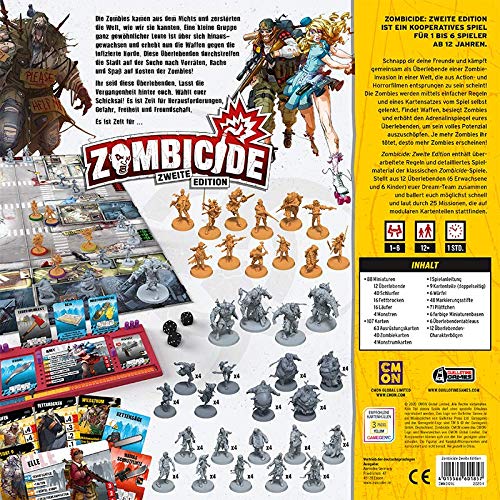 CMON Asmodee Zombicide 2ª edición | Juego básico | Juego de conocedores | Dungeon Crawler | 1-6 Jugadores | A Partir de 12+ años | 60+ Minutos, juego en alemán