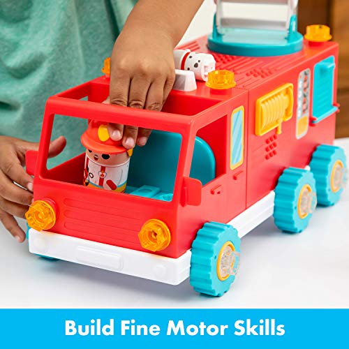 Coche de bomberos con figuras atornillables Bolt Buddies de Design & Drill de Learning Resources, juguete de construcción para desarrollar la motricidad fina