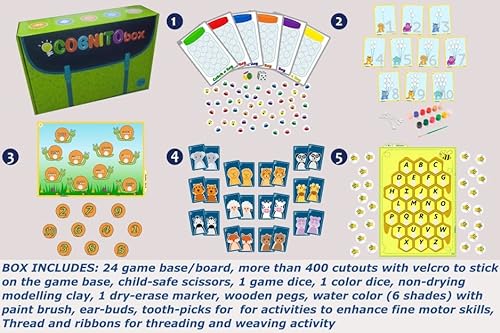 CognitoBox Core Pack (Standard Box) con 24 juegos contiene juegos y actividades entretenidas y cautivadoras adecuadas enfocadas en mejorar las habilidades cognitivas, mentales y académicas de su hijo.