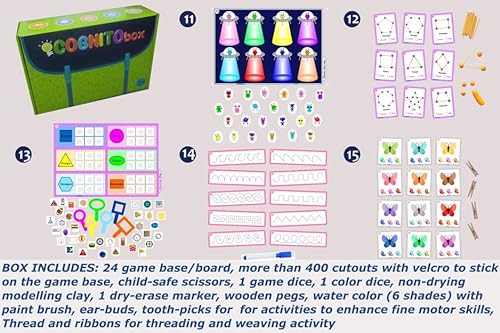 CognitoBox Core Pack (Standard Box) con 24 juegos contiene juegos y actividades entretenidas y cautivadoras adecuadas enfocadas en mejorar las habilidades cognitivas, mentales y académicas de su hijo.