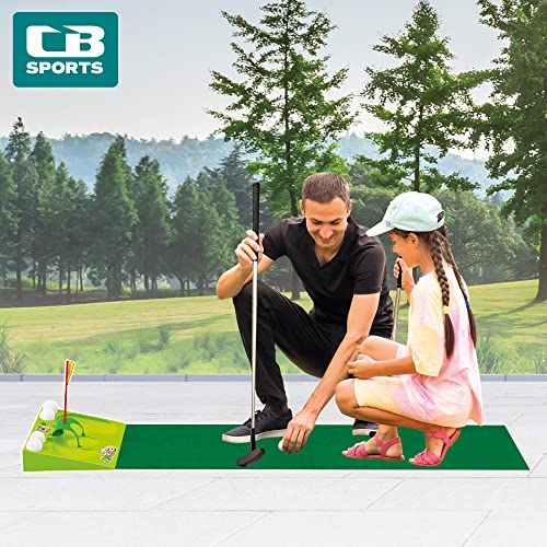 COLORBABY 49992 - CB Sports Juegos de Golf para niños, Mini Golf contiene 8 piezas: palos de golf, 4 pelotas y alfombra, Juegos deportivos, juegos de deportes, juegos de exterior, Juego Golf niños