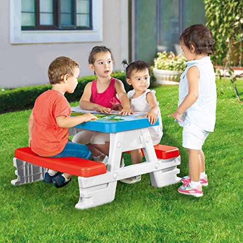COLORBABY 77426 - Fisher-Price mesa de picnic para niños, Mesa y silla de aprendizaje para niños, Escritorio infantil, mesa de dibujo, mesas y sillas infantiles, Mesa infantil, Mesas infantiles
