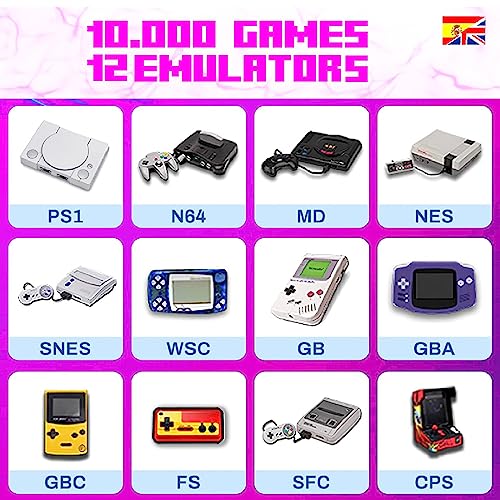 Consola Juegos Retro 10.000 - Videojuegos Arcade - Emulador Arcade -10 Emuladores | 64GB | Videoconsola Retro Arcade HDMI