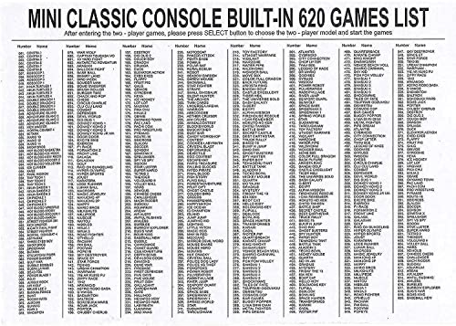 Consola Retro - 620 Videojuegos Clásicos Incluídos - Consola Portátil Arcade de 8 bits para 2 Jugadores - Conexión AV para TV (Super Retro)
