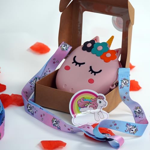 CONTRACONTACT Mini bolsa para niñas pequeñas como juguete de juego y pequeño cofre del tesoro, fácil de limpiar y llenar con regalos, Bolsa rosa, Adorable