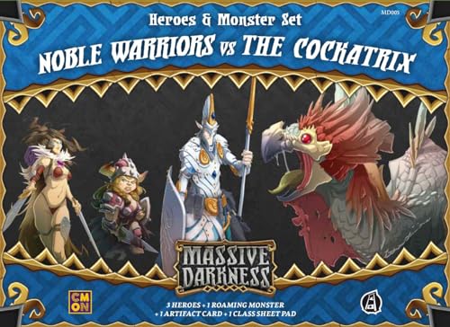 CoolMiniOrNot CMNMD005 Noble Warriors vs The Cockatrix: Massive Darkness, Multicolor