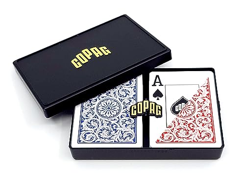 Copag 1546 Design 100% plástico Cartas, tamaño póquer Rojo/Azul (índice Jumbo, 1 Juego)