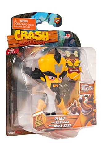 Crash Bandicoot Bandai Figuras de acción Dr Neo Cortex con máscara | Juguete Dr Neo Cortex de 11 cm con máscara y accesorios de soporte | Figuras coleccionables como mercancía y regalos de videojuegos