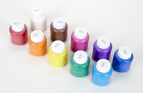 Crayola — Témperas para Niños, Set de 10 Botes de Pintura Lavable, No Tóxico, Apto para Niños a Partir de 3 Años