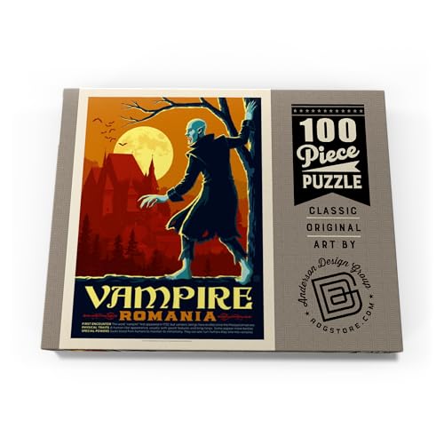 Criaturas Míticas: Vampiro (Rumanía), Póster De Época - Premium 100 Piezas Puzzles - Colección Especial MyPuzzle de Anderson Design Group
