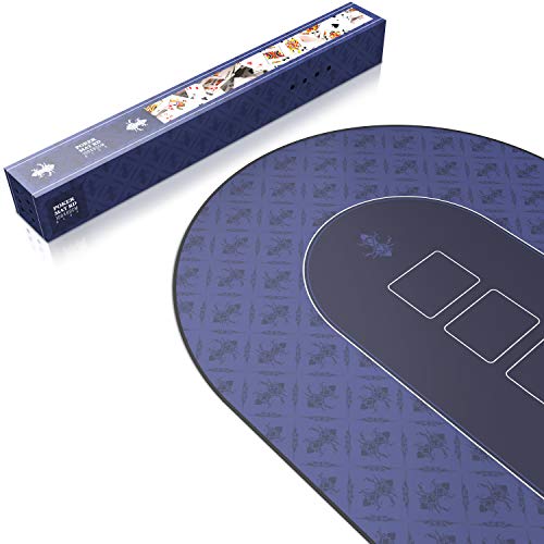 CSL – Alfombrilla de póker de 1000 x 600 - Alfombra de póker - Formato XXL - Tapete de Poker - Propia Mesa de póker – Antideslizante – Lavable - Azul