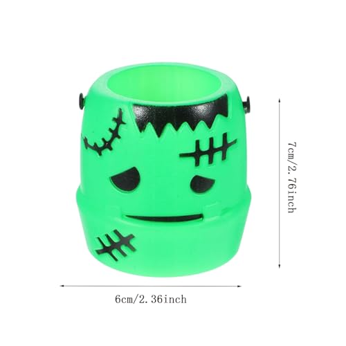 Cubo de calabaza de Halloween, cubo de caramelo de calabaza, cubo de plástico para decoraciones de fiesta de Halloween, fiesta púrpura Vhb584 (verde, talla única)