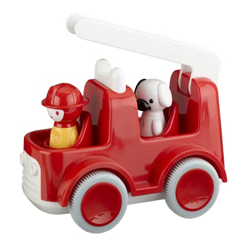 DAM Kid O MYLAND: Firetruck with Light and Sound 18,8x10,8x14cm, with 2 Characters 3,25x3,25x6,6cm, Requires 2x1,5V AAA Batteries (excl,), in Box, 2+