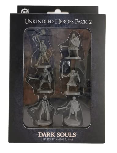 Dark Souls The Role Playing Game: Unkindled Heroes Pack 2 Miniaturas y Tarjetas de Estadísticas. DND, RPG, D&D, Dungeons & Dragons. Compatible con 5E