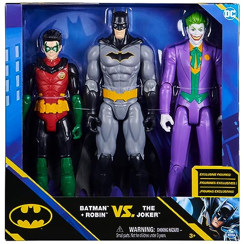 DC Comics, Batman y Robin contra The Joker, Figuras de acción de 30 cm, Juguetes para niños y niñas a Partir de 3 años