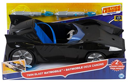 DC Justice League Batman, Vehículo Batmóvil con doble lanzamisil, coche de Batman (Mattel FDF02) , color/modelo surtido