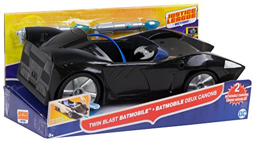 DC Justice League Batman, Vehículo Batmóvil con doble lanzamisil, coche de Batman (Mattel FDF02) , color/modelo surtido