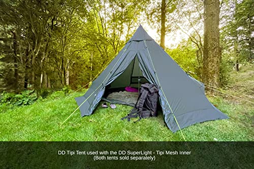 DD Hammocks - Tienda de campaña DD Tipi - Refugio ligero impermeable para 4 personas para acampar en familia, senderismo y aventura al aire libre