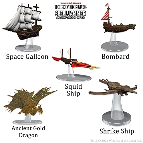 D&D Icons of The Realms: Escala de barco - Bienvenido a Wildspace - Juego de 5 piezas de minigura, mazmorras y dragones
