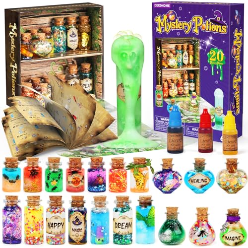 DECOHOME Kit de Pociones de Misteriosas para Niños, 20 Botellas de Poción Mágica, Juguetes Creativos para Navidad y Cumpleaños para Niños y Niñas de 6 7 8 9 10+ años