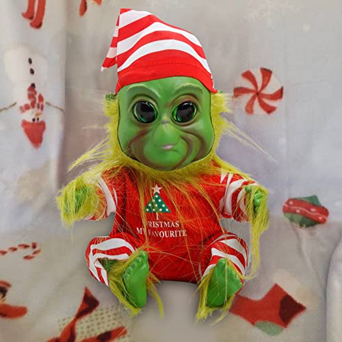 Decoraciones de Navidad, Muñecos de Elfo de Felpa Creativa Grinch Christmas Geek Dolls Green Geek,Gran regalo para niños