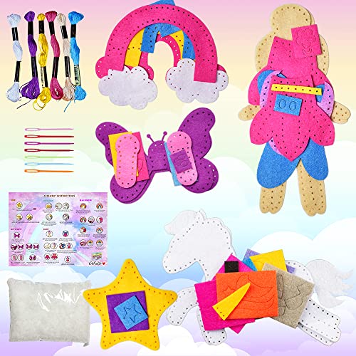DeFieltro Fantasía – Kit de Costura Niñas – Kit de Manualidades para Adultos y Niños – Set Costura para Aprender a Coser