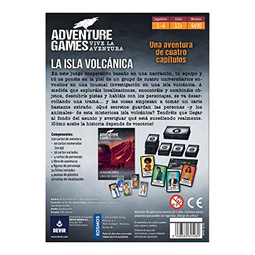 Devir - Adventure Games: La Isla Volcánica, Juego de Mesa, Juego de Mesa Cooperativo, Juego de Mesa de Estrategia, Juego de Mesa 12 años (BGAGVOLSP)