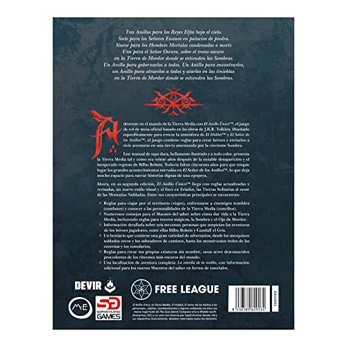 Devir - El Anillo Único 2ed: Libro Básico, Juego de Rol, Juego de Rol con Amigos, Juego de Rol Entretenido, Juego de Rol 12 años (AU2BASICOSP)
