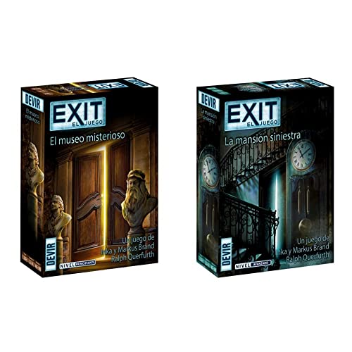 Devir - Exit: El Museo Misterioso, Juego de Mesa, Escape Room, Juego de Mesa con Amigos, Juegos de Mesa 2 Jugadores (BGEXIT10) & Exit: La mansión siniestra, Juego de Mesa, Escape Room,
