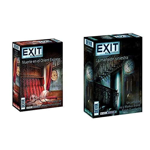 Devir - Exit: Muerte en el Orient Express,  Juego de Mesa, Escape Room + - Exit: La mansión siniestra, Juego de Mesa, Escape Room, Juego de Mesa con Amigos, Juegos de Mesa 2 Jugadores (BGEXIT11)