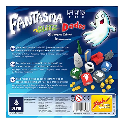 Devir- Fantasma Blitz Dados, Color (BGBLITZDTR)