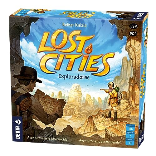 Devir - Lost Cities: Exploradores, Juego de Mesa, Juego de Mesa Estratégico, Juego de Mesa Cooperativo, Juego de Mesa 10 años (BGPLORA)
