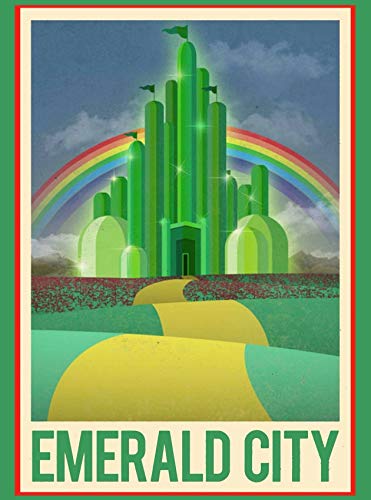 DHArt 1000 Piece Wood Jigsaw Puzzle The Wizard of Oz Emerald City Travel Advertisement Adult Children Kid Grownup Lovers Wooden Puzzles Gift Toy