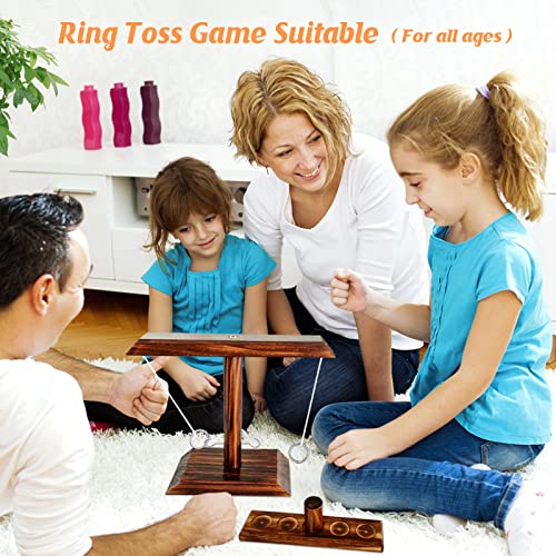 DIIQII Ring Toss Games, Juegos de Mesa para Niños Adultos, Lanzar Gancho Anillo Lanzamiento de Anillo de Madera Hecho a Mano, Interactive Juegos de Patio Trasero para Home Party Family