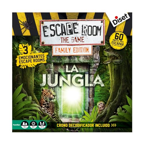 Diset - Escape Room Family La Jungla, Juego de mesa familiar recomendado a partir de 10 años.