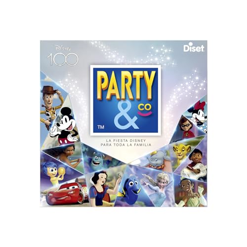 Diset - Party & co Disney 100 Aniversario, Juego de Mesa para niños a Partir de 4 años