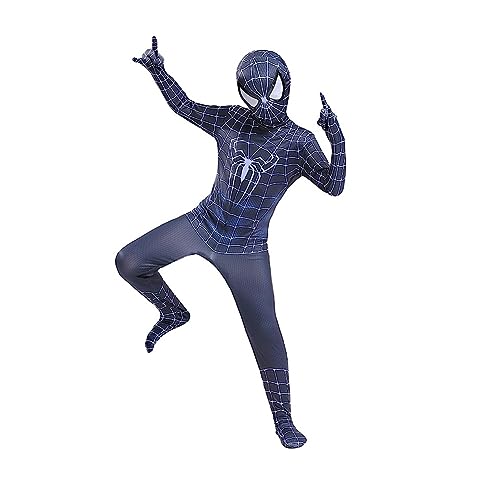 Disfraz de Fiesta cosplay superhéroe Clásico negro Spider Costume para niños, disfraces Disguise juego de rol Action Jumpsuit Carnaval Halloween Party Fancy costume 130-140
