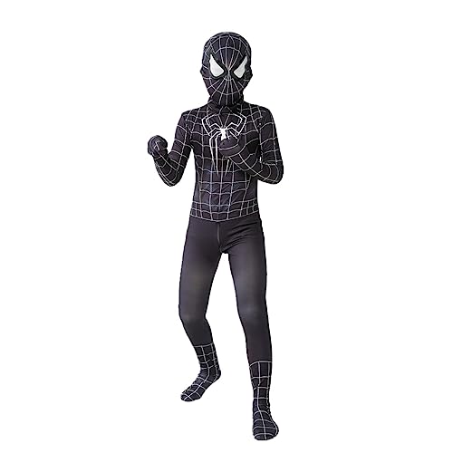 Disfraz de Fiesta cosplay superhéroe Clásico negro Spider Costume para niños, disfraces Disguise juego de rol Action Jumpsuit Carnaval Halloween Party Fancy costume 130-140