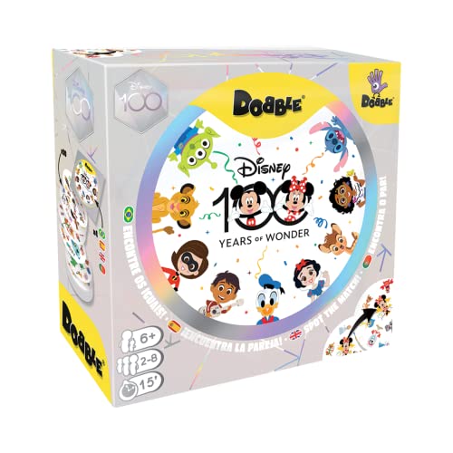 Disney 100 Dobble - Juego de Cartas Multilenguaje (Incluye Español)