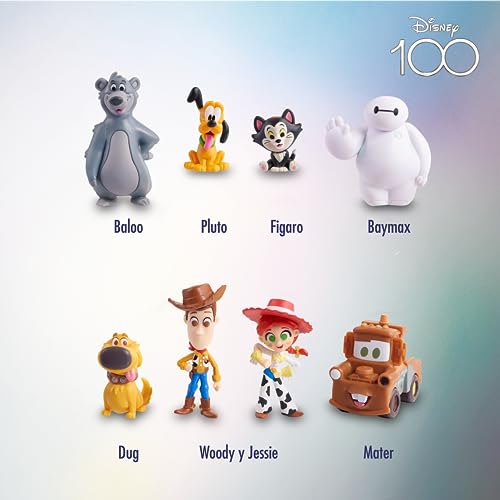 Disney 100 - Pack Being by Your Side, Juguete Coleccionable con Personajes de Disney, Incluye 8 Figuras Diferentes, Licencia 100% Oficial de Producto, 12 para coleccionar, 3 años, Famosa (DED16900)