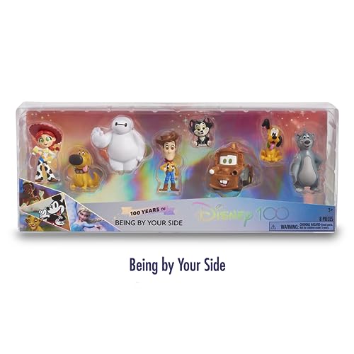 Disney 100 - Pack Being by Your Side, Juguete Coleccionable con Personajes de Disney, Incluye 8 Figuras Diferentes, Licencia 100% Oficial de Producto, 12 para coleccionar, 3 años, Famosa (DED16900)