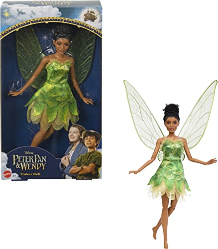 Disney Peter Pan y Wendy Campanilla Muñeca con vestido de hada, juguete +3 años (Mattel HNY37)