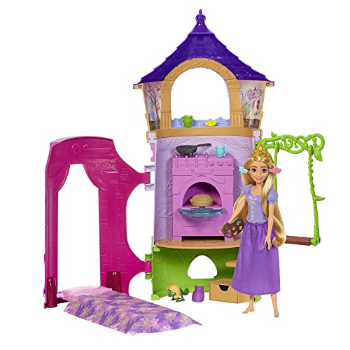 Disney Princess Rapunzel con su torre Casa de muñecas con princesa y accesorios, juguete +3 años (Mattel HMV99)