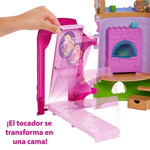 Disney Princess Rapunzel con su torre Casa de muñecas con princesa y accesorios, juguete +3 años (Mattel HMV99)