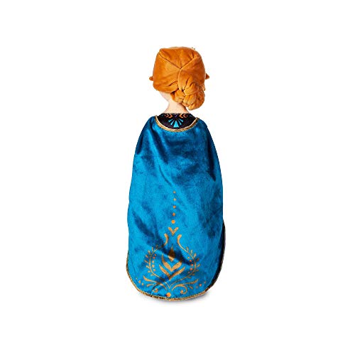 Disney Store: muñeca de Peluche de la Reina Anna, Frozen 2, 46 cm, muñeca con Vestido Estampado y rasgos faciales Bordados, Adecuada para Todas Las Edades